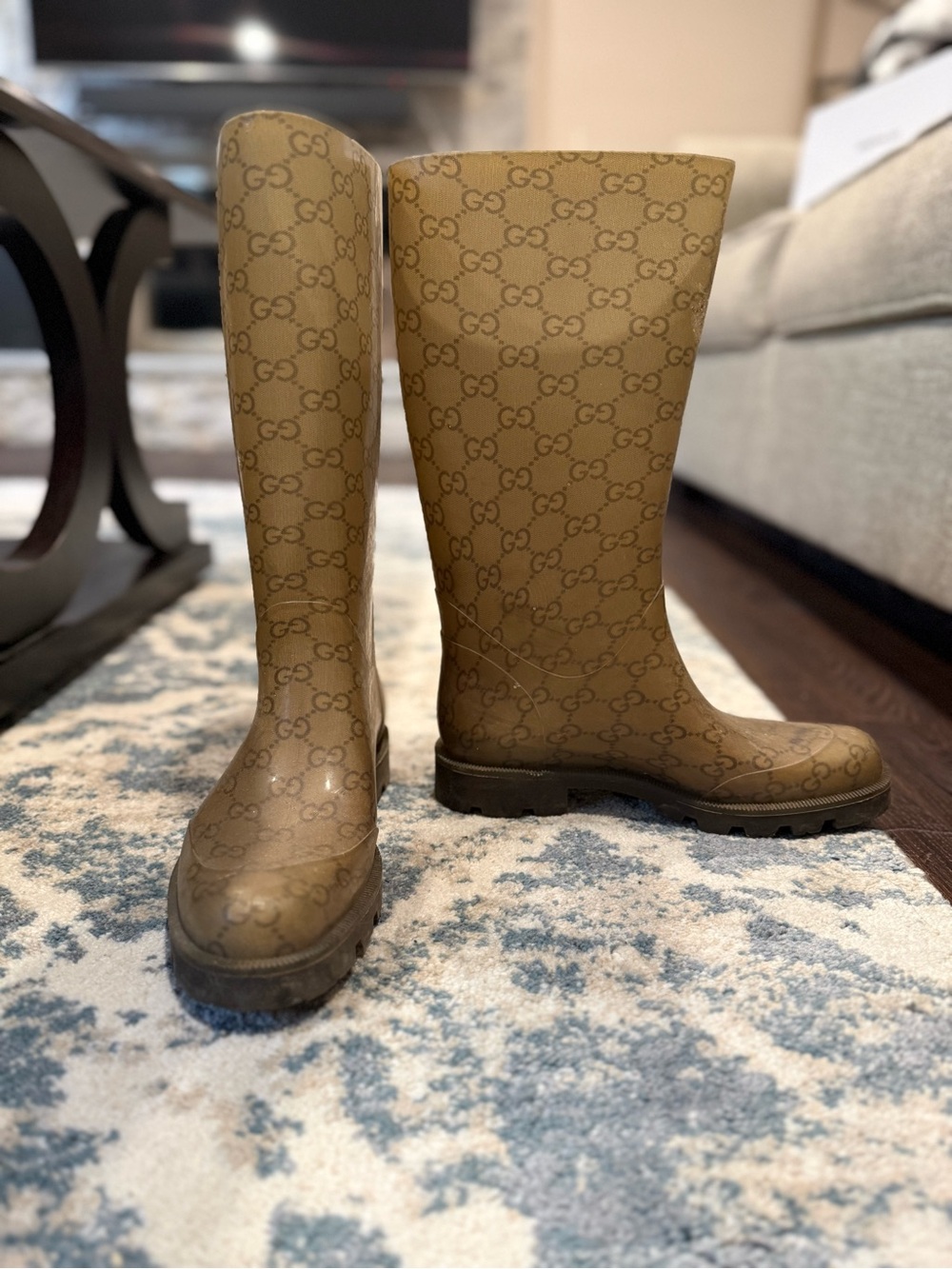 Gucci GG Logo Rubber Rain Boots
